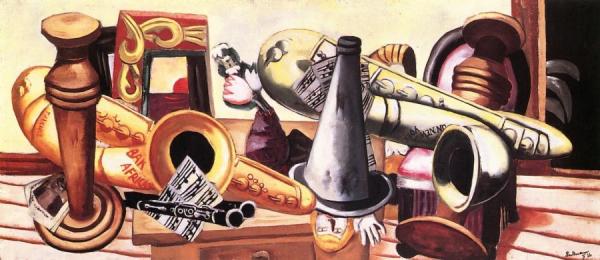 Large Still Life With Musical Instruments by Max Beckmann