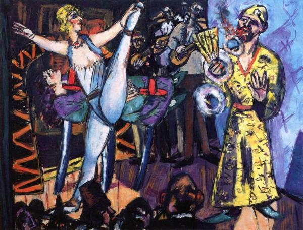 Max Beckmann Large Variety Show With Magician And Dancer