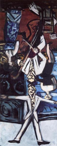 Little Variety Show In Mauve And Blue by Max Beckmann