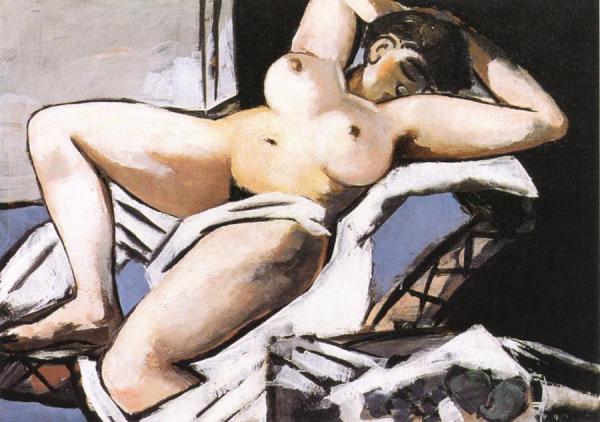 Reclining Nude by Max Beckmann