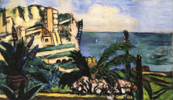 Riviera Landscape With Rocks by Max Beckmann