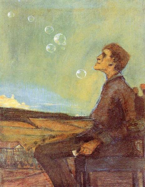 Self-portrait With Soap Bubbles by Max Beckmann