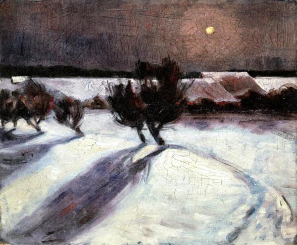 Snow Landscape In The Moonlight by Max Beckmann