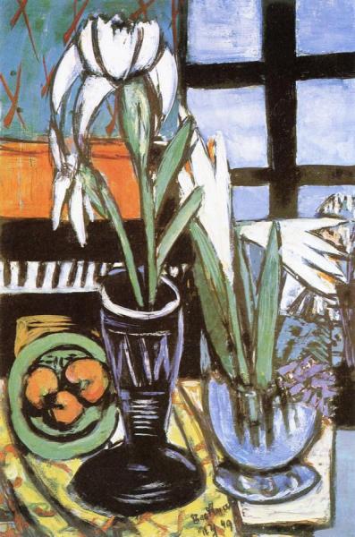 Still Life With Irises by Max Beckmann