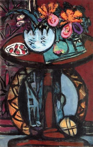 Max Beckmann Still Life With Orange-pink Orchids