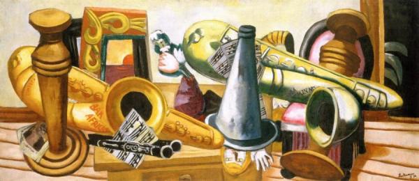 Still Life With Saxophones by Max Beckmann