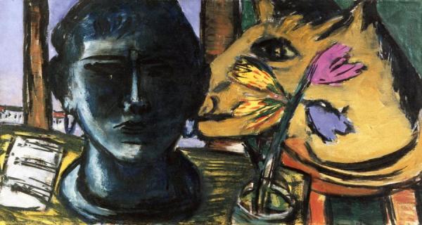 Still Life With Sculpture by Max Beckmann