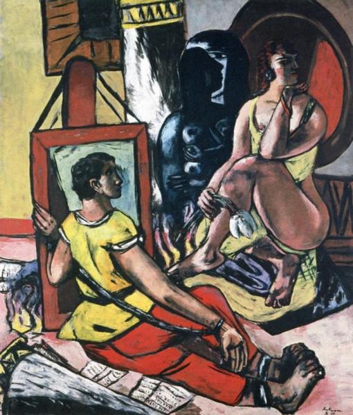 Temptation (triptych - Middle Panel) by Max Beckmann
