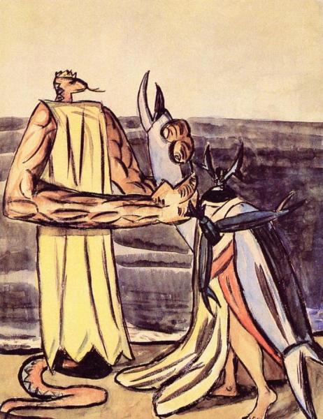 The Serpent King And The Stag Beetle Bride by Max Beckmann