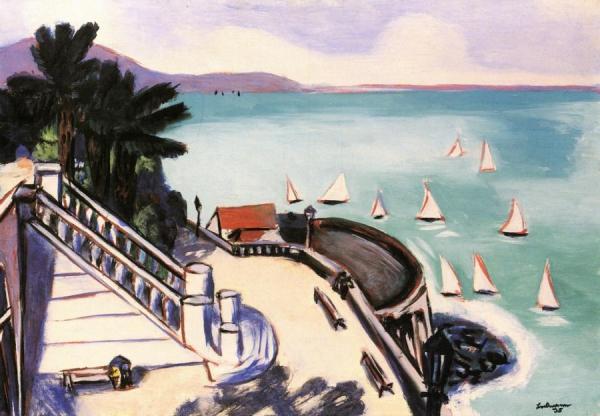 View From The Terrace In Monte Carlo by Max Beckmann