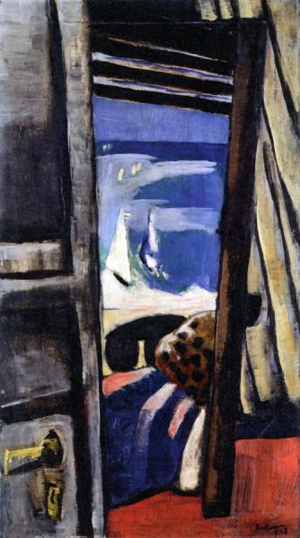 View Onto The Sea (red, Gray, Blue) by Max Beckmann