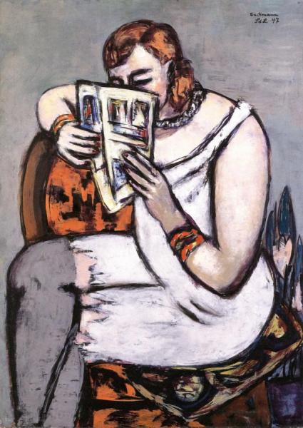 Woman In Chemise by Max Beckmann