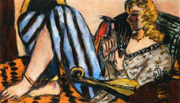 Woman With Red Rooster by Max Beckmann