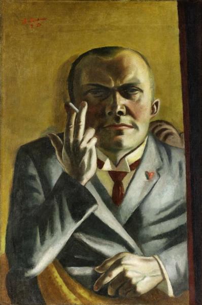 Self-portrait With A Cigarette, 1923 by Max Beckmann