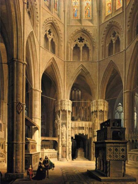 The Choir Of Westminster Abbey by Max Emanuel Ainmiller