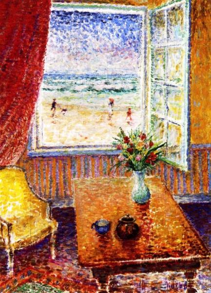 Open Window By The Shore by Max Kuehne