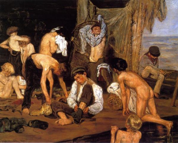 At The Swimming Hole by Max Liebermann