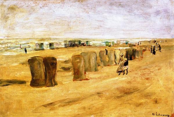 Beach Scene At Noordwijk by Max Liebermann