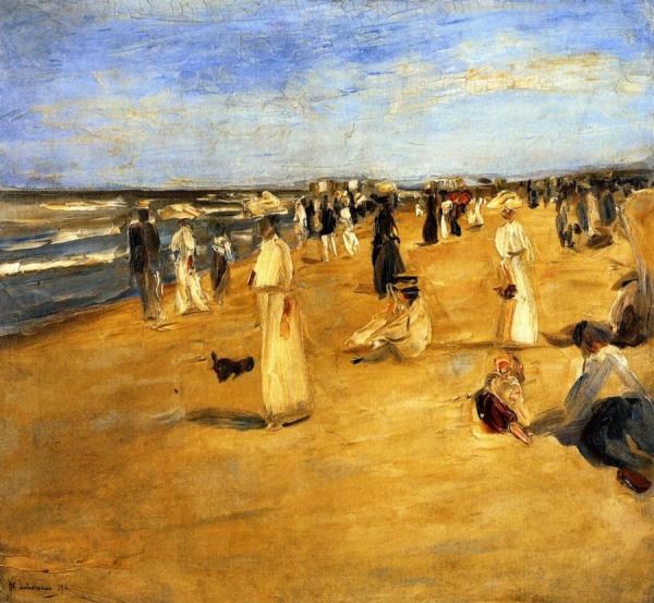 Beach Scene At Noordwijk by Max Liebermann