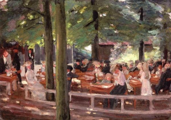 Beer Garden In Laren (study) by Max Liebermann