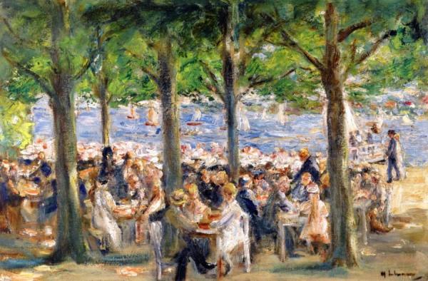 Beer Garden Near The Havel Under Trees by Max Liebermann