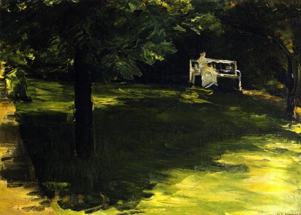 Bench Beneath The Chestnut Tree In The Wannsee Garden by Max Liebermann