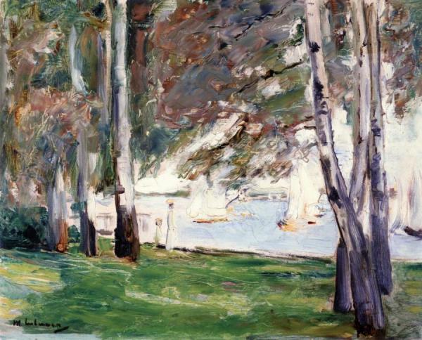 Birch Trees On The Banks Of Wannsee, To The East by Max Liebermann