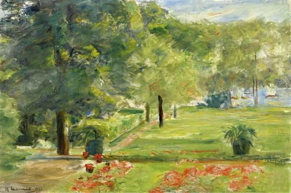Flower Terrace In The Wannsee Garden by Max Liebermann