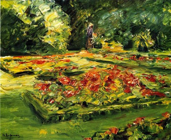 Flower Terrace In The Wannsee Garden, Facing East by Max Liebermann