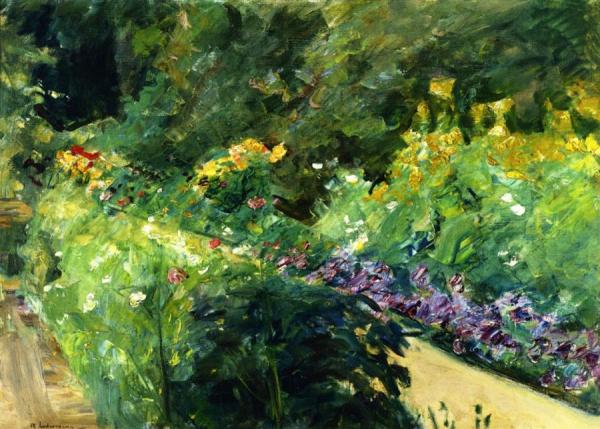 Flowerbeds In The Garden To The Northwest by Max Liebermann