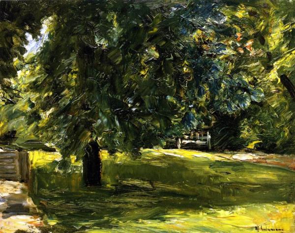 Garden Bench Beneath The Chestnut Tree In The Wannsee Garden by Max Liebermann