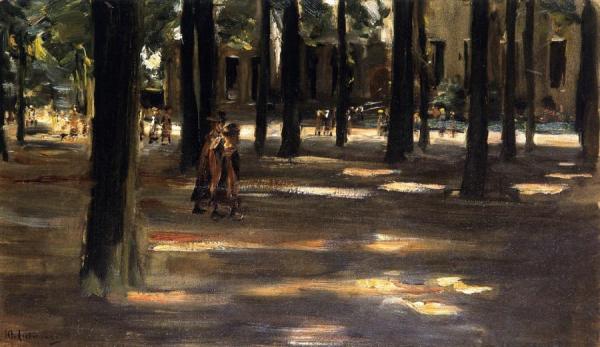 Going To School In Laren - Composition Study by Max Liebermann
