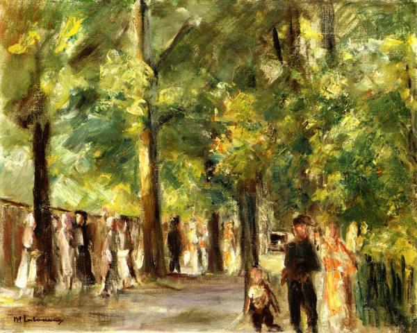 Grosse Seestrasse Inwannsee Mit Spaziergangern by Max Liebermann