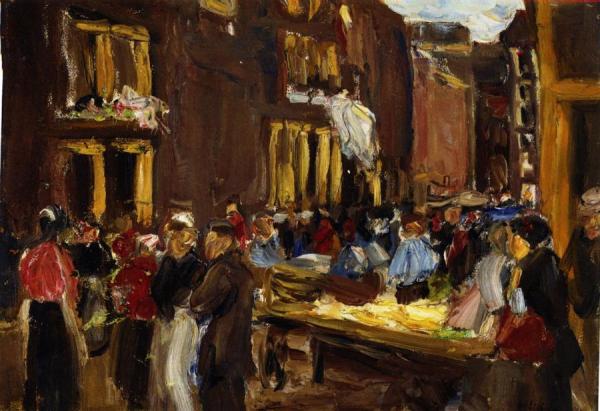 Jewish Quarter In Amsterdam by Max Liebermann