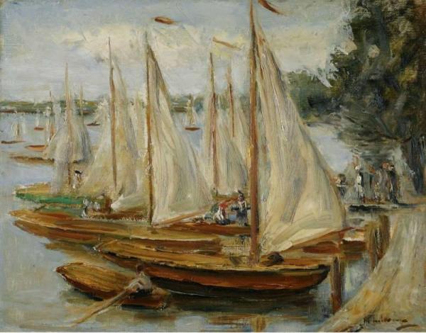 Sailing Boats On Wannsee Lake by Max Liebermann Oil Painting Reproductions