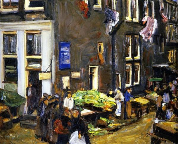 Street In The Jewish Quarter Of Amsterdam by Max Liebermann