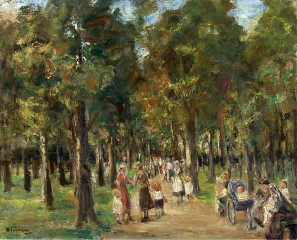 Strollers In Tiergarten by Max Liebermann