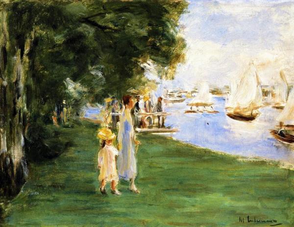 Strolling By The Wannsee Shore by Max Liebermann
