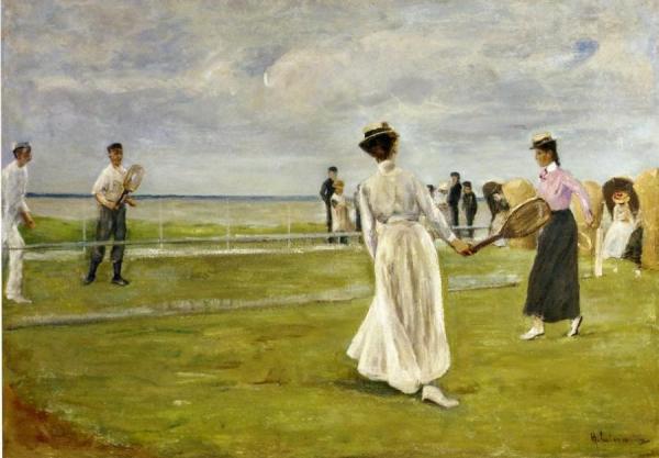 Tennis Game By The Sea by Max Liebermann Oil Painting Reproductions