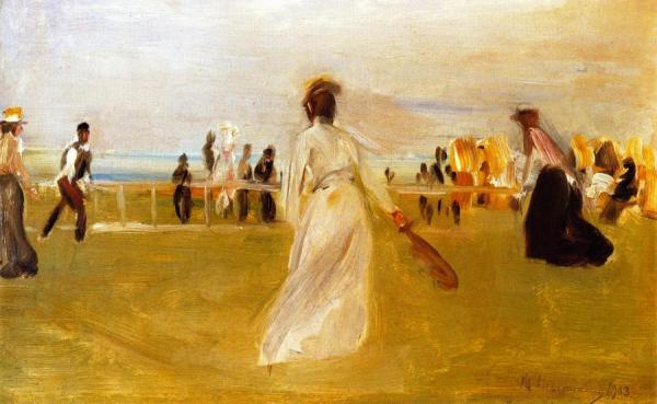 Tennis Game By The Sea by Max Liebermann