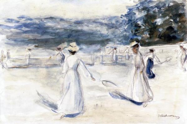Tennis Players By The Sea by Max Liebermann