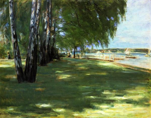 The Artist's Garden In Wannsee: Birch Trees By The Lake by Max Liebermann Oil Painting Reproductions