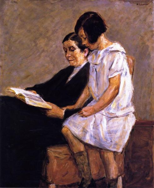 The Artist's Wife And Granddaughter by Max Liebermann