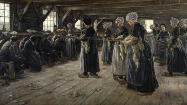 The Flax Barn In Laren by Max Liebermann