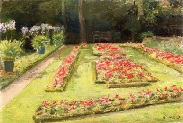 The Flower Terrace In Wannsee Garden To The South by Max Liebermann