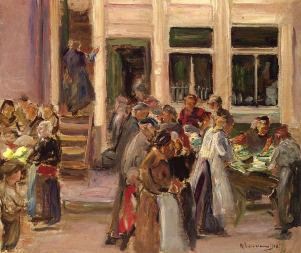 The Jewish Quarter In Amsterdam by Max Liebermann