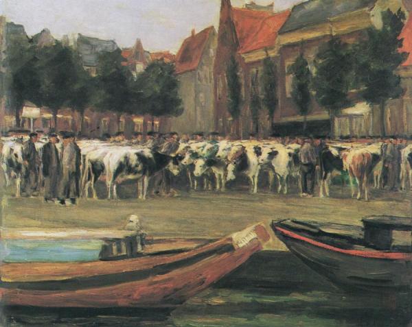 The Livestock Market In Leiden by Max Liebermann