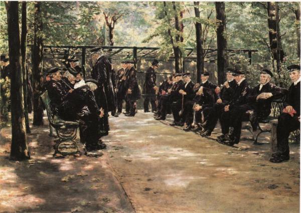 The Old Men's House In Amsterdam by Max Liebermann