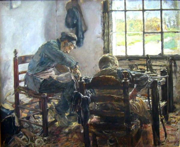 The Shoe Repair Workplace by Max Liebermann