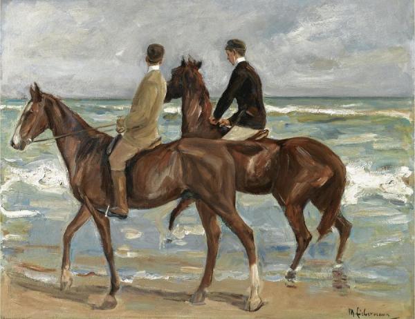 Two Riders On The Beach by Max Liebermann